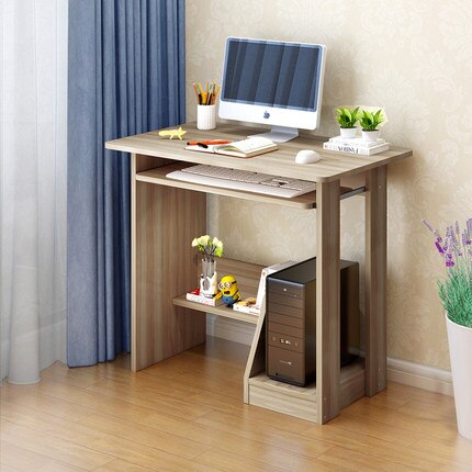 Student Writing Table Home office Work Furniture Modern Wood Desktop Computer Desk With Keyboard Tray PC Laptop Desk For Study: C