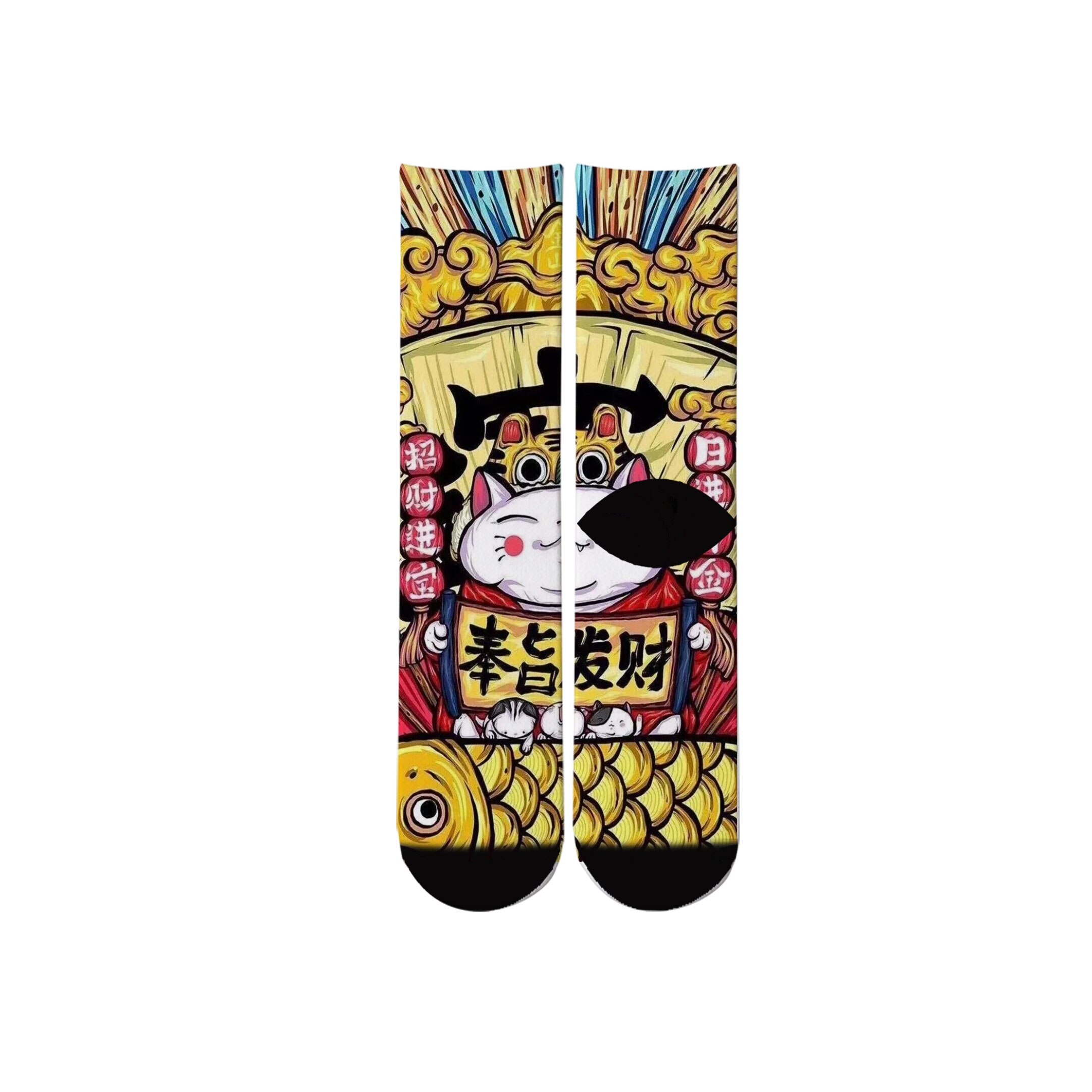 3D Print Chinese Traditional Paint Crew Socks Japanese Ukiyoe Men Street Oil Painting Long Socks Harajuku Pattern Tube Socks