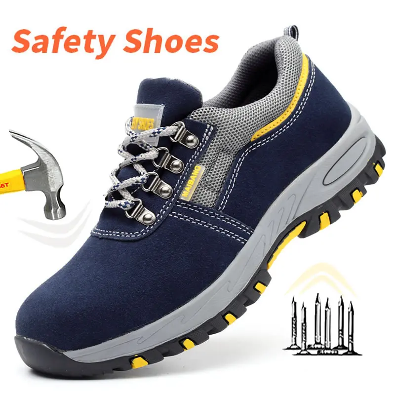 Herren Arbeit Leder Stiefel Sicherheitsschuhe Stahlkappe Pannensichere Arbeitsschuhe Unzerstörbare Arbeitsschuhe Herrenschuhe männlich Kevlar: 40