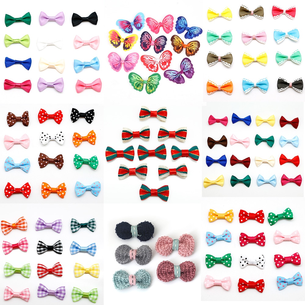 Gemengde Satijnen Lint Strik Voor Haar Clips Handgemaakte Diy Doek Boog Stof Patch Kerst Craft Bruiloft Decoratie Accessoires