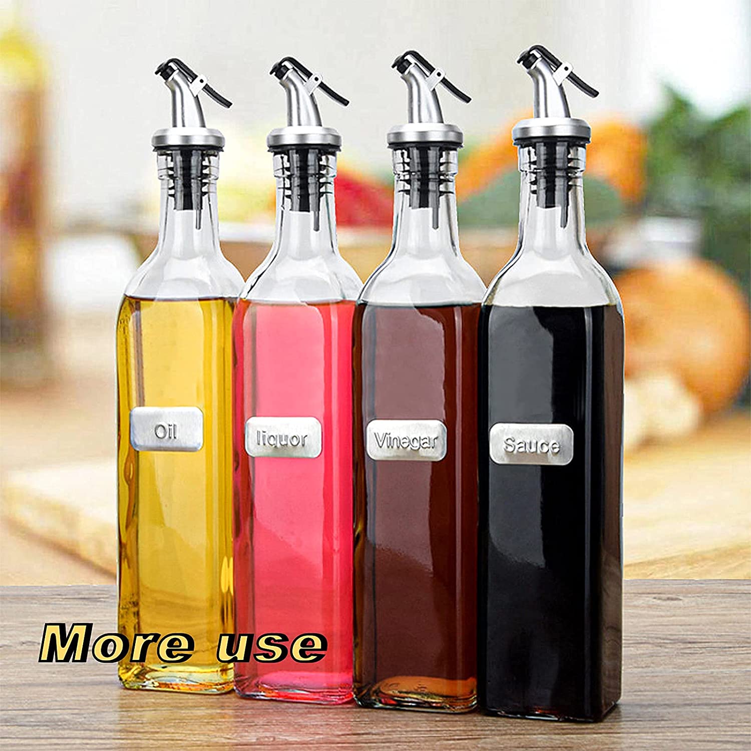 3 stk oliven flaske sprøjte tud spiritus olie-dispenser til olie vin skænke flip top prop køkken værktøj vin flasker tud