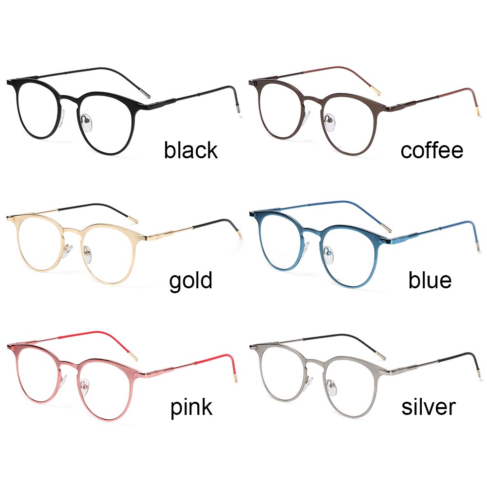 retro round frame computer protective glasses ladies men's metal glasses ultra light glasses