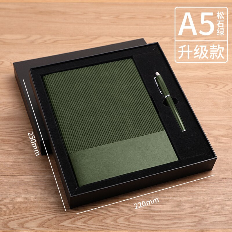 320 Pages Retro A5 Journal High-grade Soft Leather Stitching Notebook Set Stationery Planner Notepad Diary School Supplies: box -Turquoise