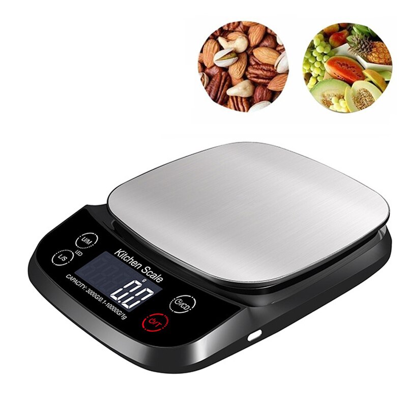 Household Digital Kitchen Scale Waterproof USB Charging 5/10kg 1g Precision Food Scales Baking Measuring Weight Balance Tools