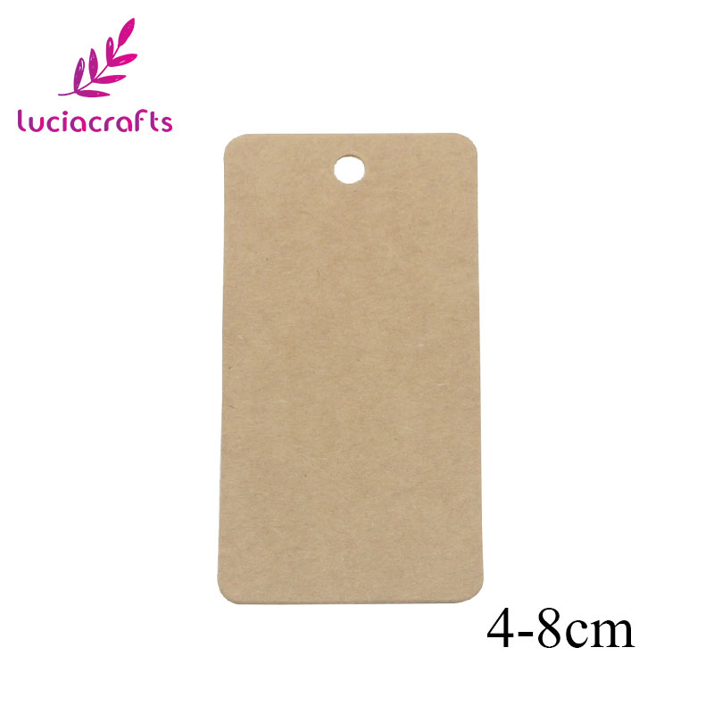 Lucia crafts 48 st/lot multi styles kraftpappersetiketter för gör-det-själv bröllop dekoretiketter prislappar bagagelappar namnlappar  i0816: Storlek 4 48 st