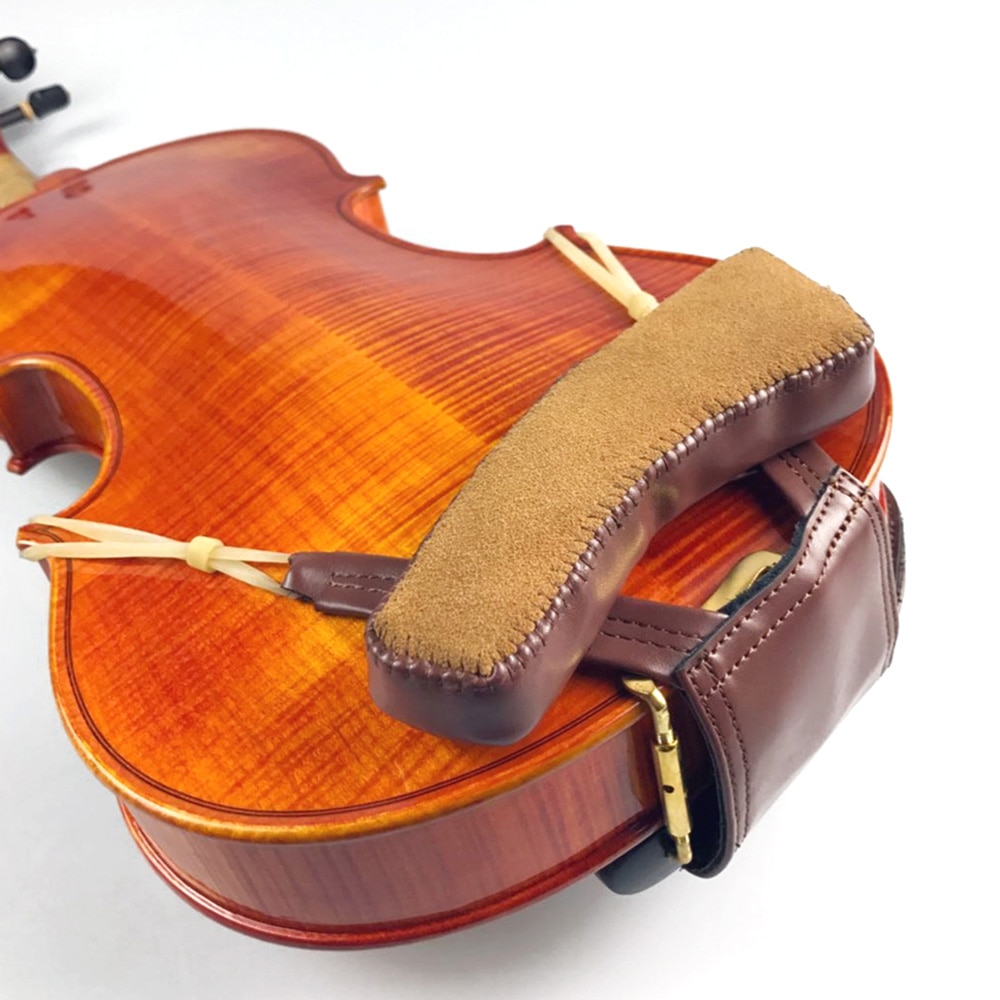 Violin Shoulder Rest 1/4 4/4 1/8 Beautiful Leather Chinrest Pad Padded Violin Chin Shoulder Fiddle Partners Musical Instruments