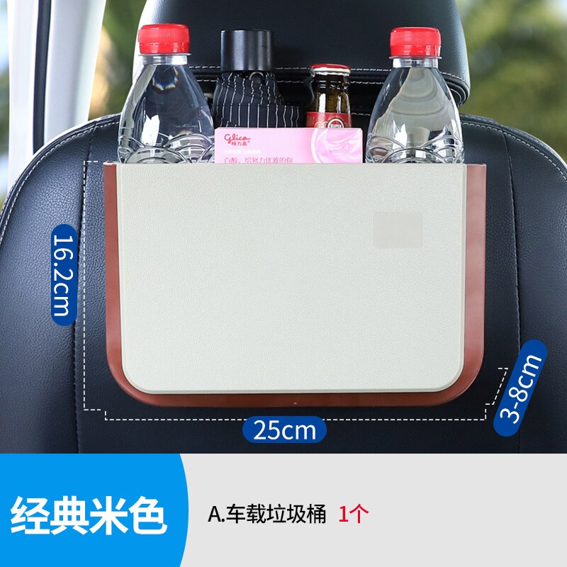 Plastic Mini Trash Bin Car Recycling Bedroom Luxury Bathroom Garbage Bin Hanging Home Lixeira Banheiro Cleaning Accessories: Beige