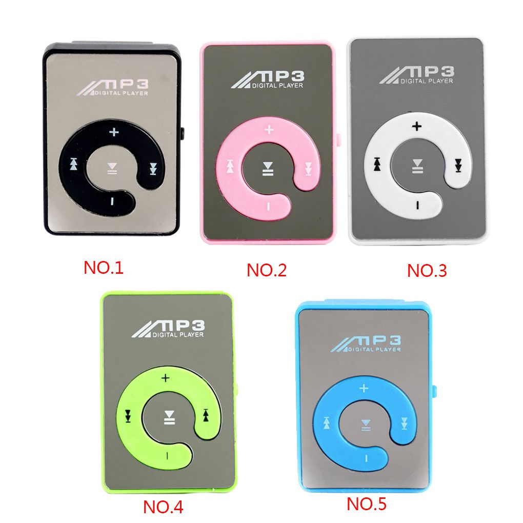 Mini reproductor de MP3 USB, Clip de espejo, deportivo, compatible con tarjeta Micro SD TF de 8GB, reproductor de medios de música Digital portátil