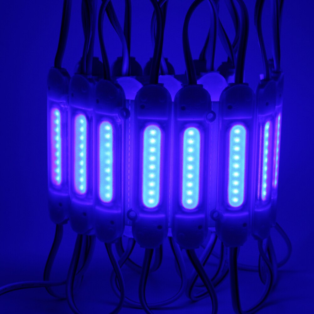 Led Module 12V COB Light Advertisement Sign Backlight Shop Banner Waterproof IP65 White Red Green Blue Yellow Pink 20pcs: blue