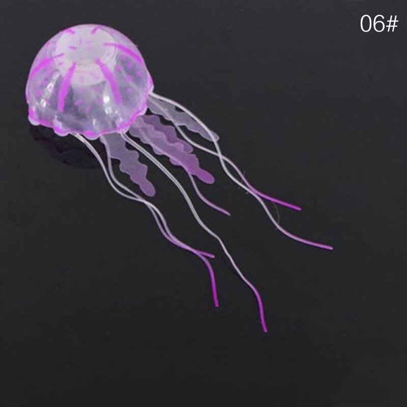 Méduses fluorescentes de Simulation d&#39;aquarium, accessoires de paysage de méduses d&#39;aquarium, ornements de méduses multicolores en option: purple