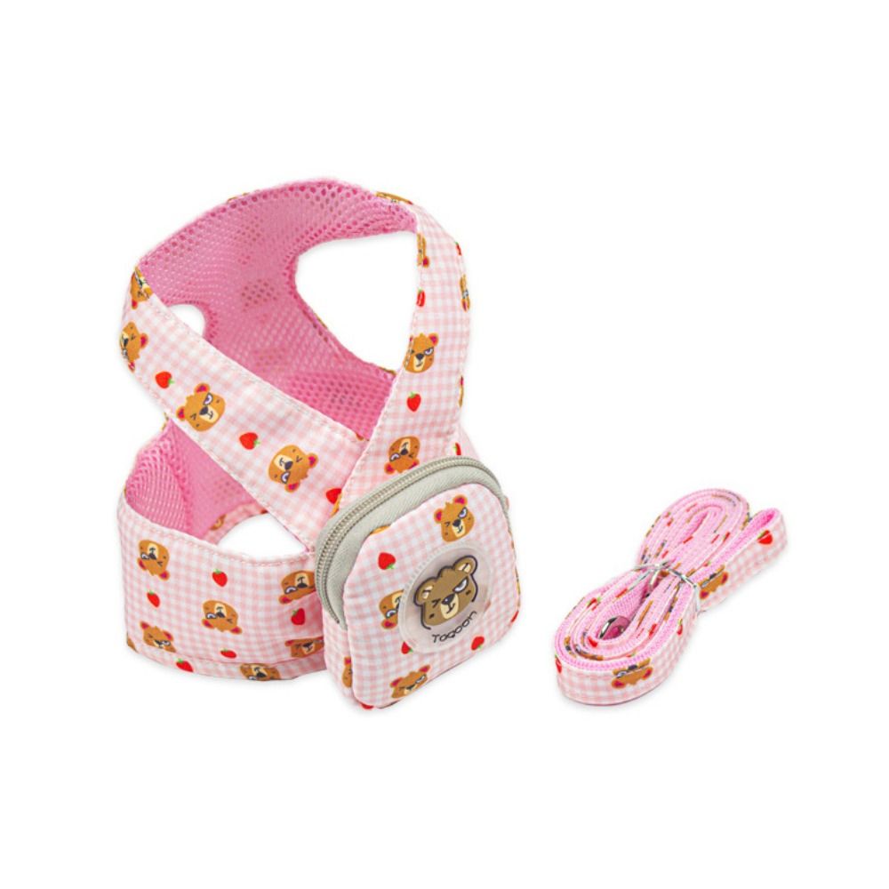 Sangle de poitrine réglable pour chien de dessin animé, sac à dos respirant, sac de collations pour animaux de compagnie ours avec ULde traction: S / tan