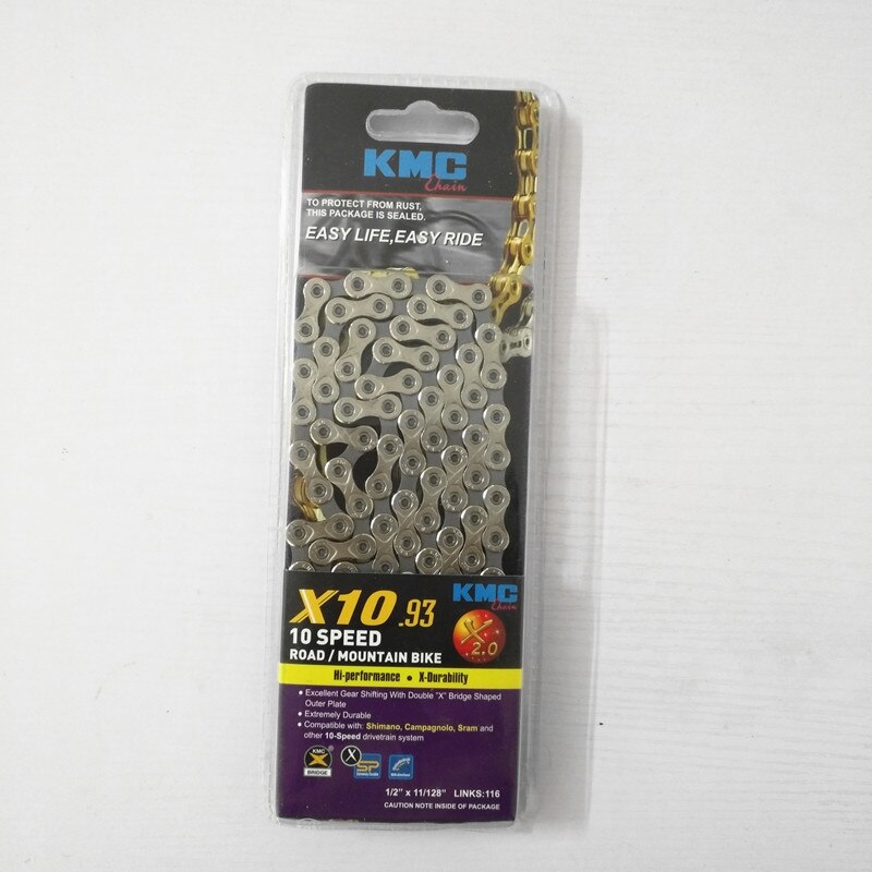 Kmc fietsketting mountainbike ketting  z7 x8 x9 x10 x10el x11 x11el racefiets mtb ketting 7/8/9/10/11 speed 116l ketting fietsonderdelen: X10.93