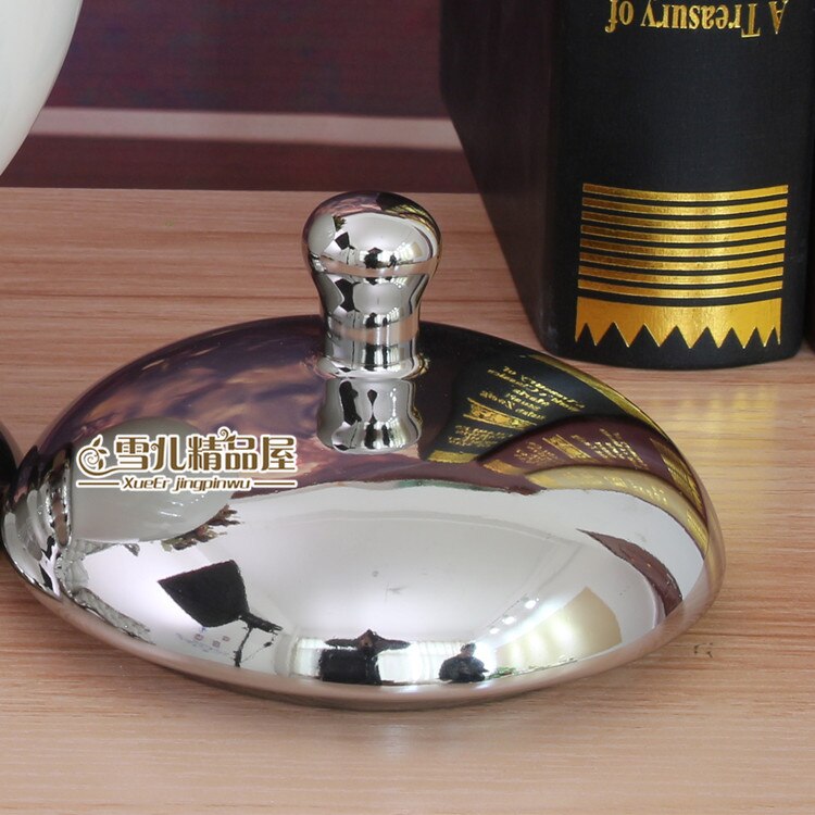 Europese zilveren legering keramische Snoeppot guci snack thee thee pot Woninginrichting decoratie decoratie