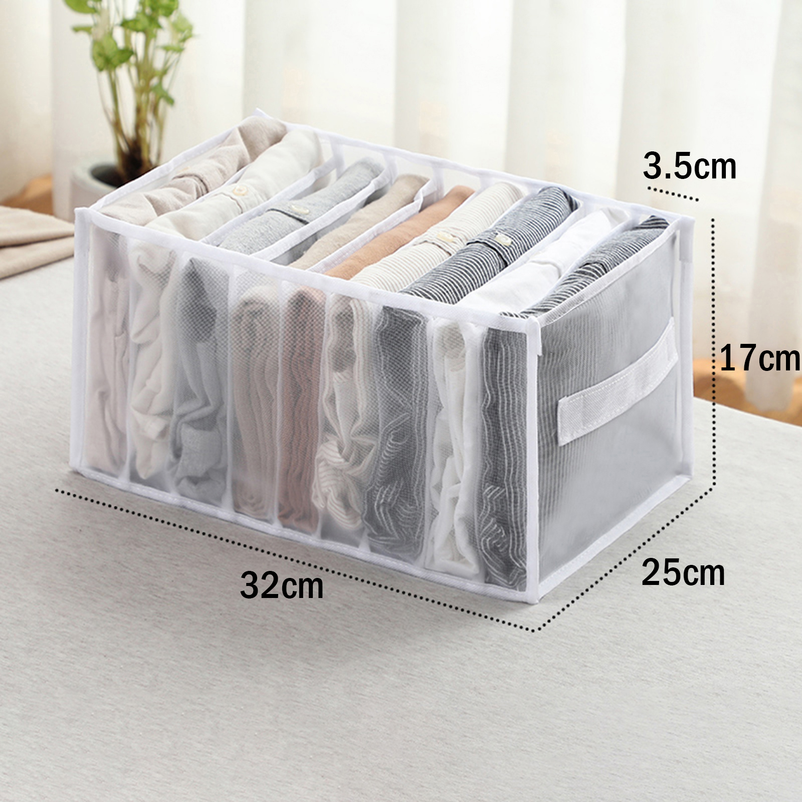 Organizador de armario para ropa interior y calcetines, caja de almacenamiento divisora para el hogar, cajón plegable: marrón