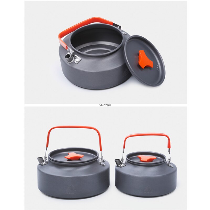 1.1L e 1.6L in lega di alluminio bollitore da esterno campo teiera campeggio esterno teiera caffettiera portatile fornello con manico