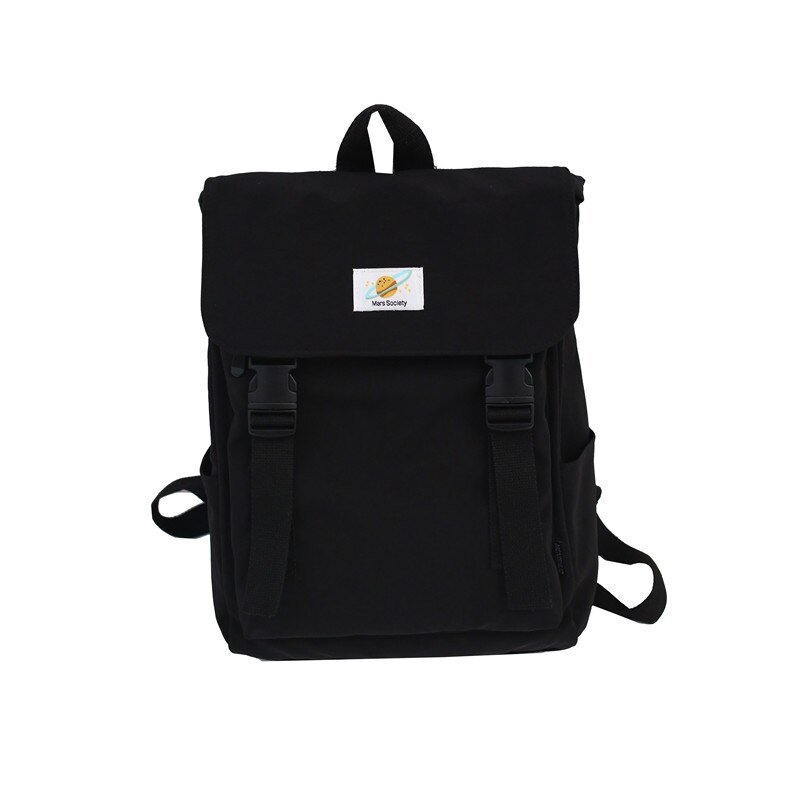 Waterdichte Rugzak Vrouwen Canvas Schooltassen Reistas Voor Tienermeisjes Rugzak Rugzak Dames Sac A Dos Mochila Mujer: Black