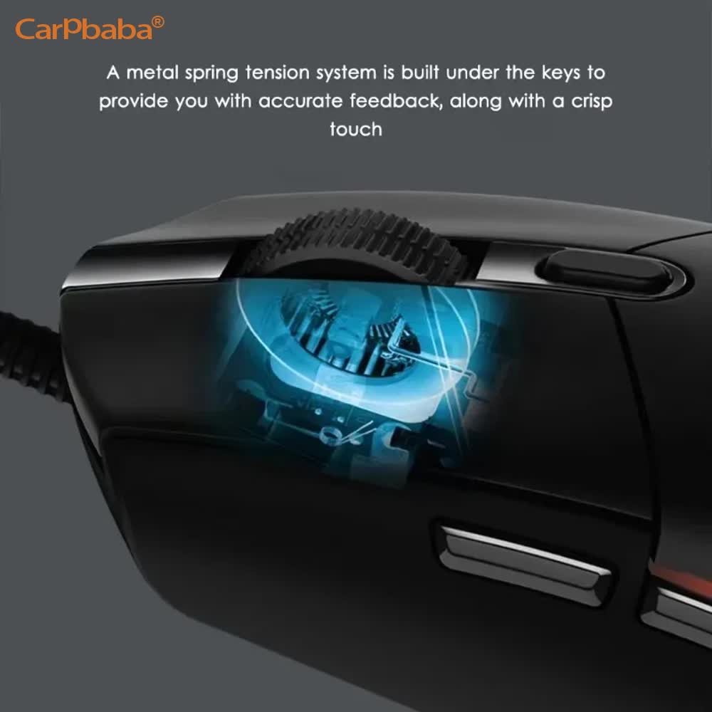 Carpbaba G102 Wired Lightweight Computer Mouse 1000dpi RGB Ergonomic Esports Gaming Mouse PC Gaming Laptop Office Accessories