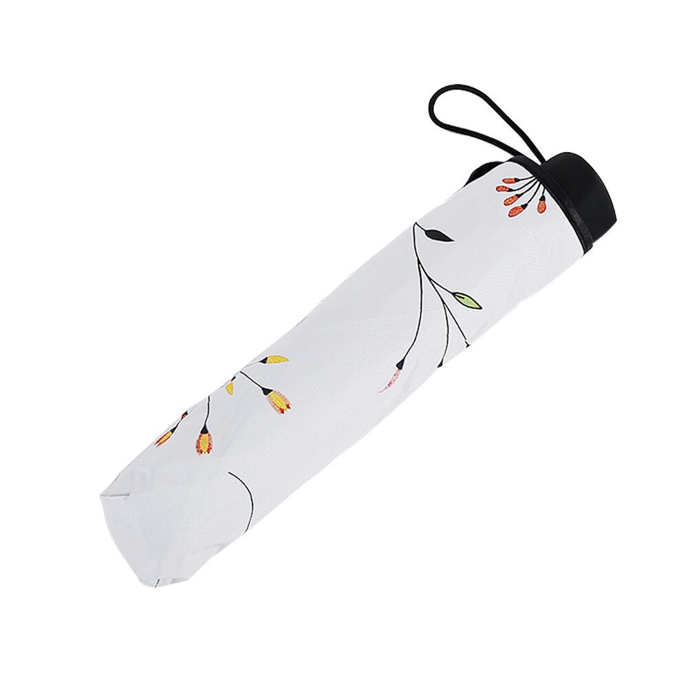 Vakker blomst 3 sammenleggbar paraply kvinne anti uv solbeskyttelse paraplyer vindtett svart belegg 8k parasoller paraplyer  t20