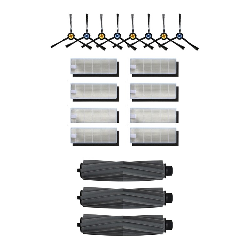 Side Brush Hepa Filter With Rubber Roller Brush Replacement Kit: Default Title