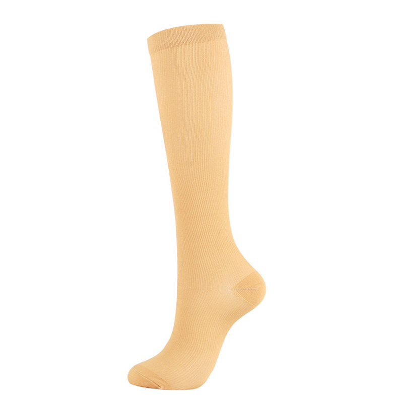 Nuovo Unisex Calzini e Calzettoni Compressione Calze e Autoreggenti Pressione Vene Varicose Calza Al Ginocchio di Alta Gamba di Sostegno Stretch Pressione Circolazione: Beige / L/XL