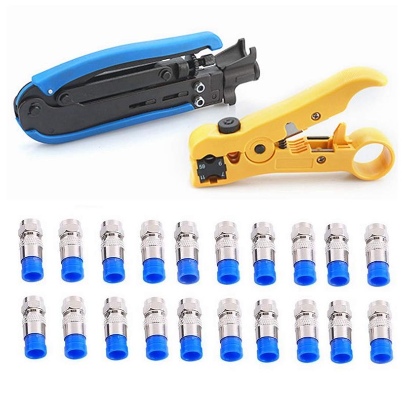 RG6 RG59 RG11 Einstellbare Koaxialkabel Crimper Stripper Kompression Hand Werkzeug koax Kabel Kabelklemmzangen Stripper Werkzeug