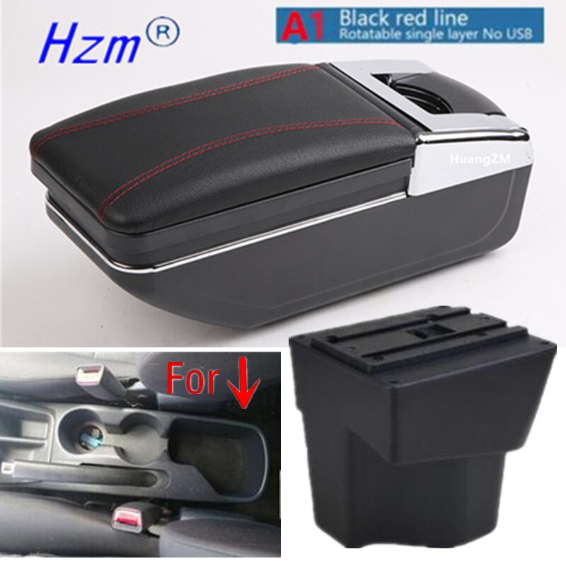 For KIA Rio 5 Armrest Rio parts dedicated Car Armrest box Storage box car accessories Interior USB: A1 red line NO USB