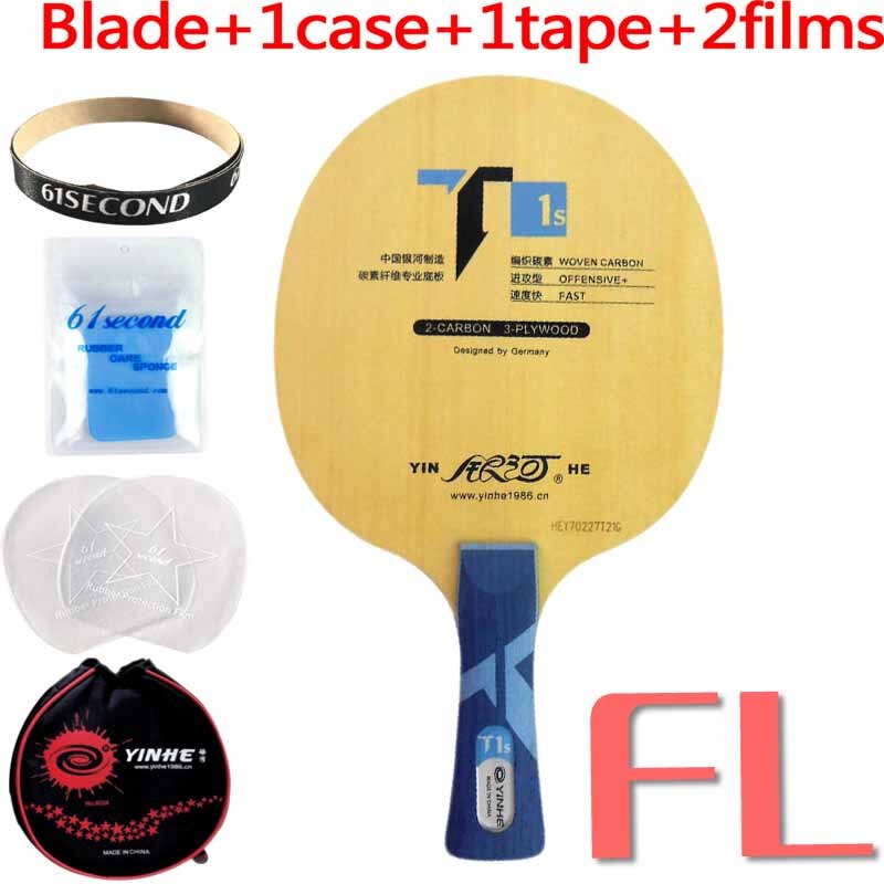 Galaxy YINHE T1s T-1s T 1s (WOVEN CARBON, T-1 Upgrade)Table Tennis (PingPong) Blade: FL with YM case