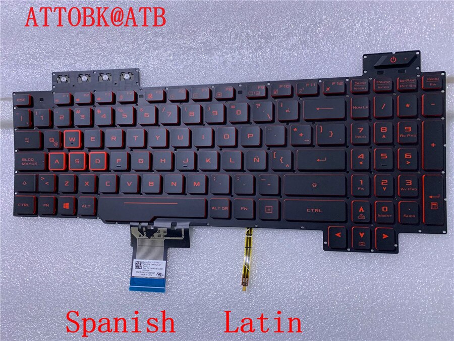 Spanish/Arabic/English Laptop Keyboard For ASUS TUF Gaming FX504 FX504GE FX504GD FX80 FX86S FX80GE FZ80 ZX80G FX86FE Backlight