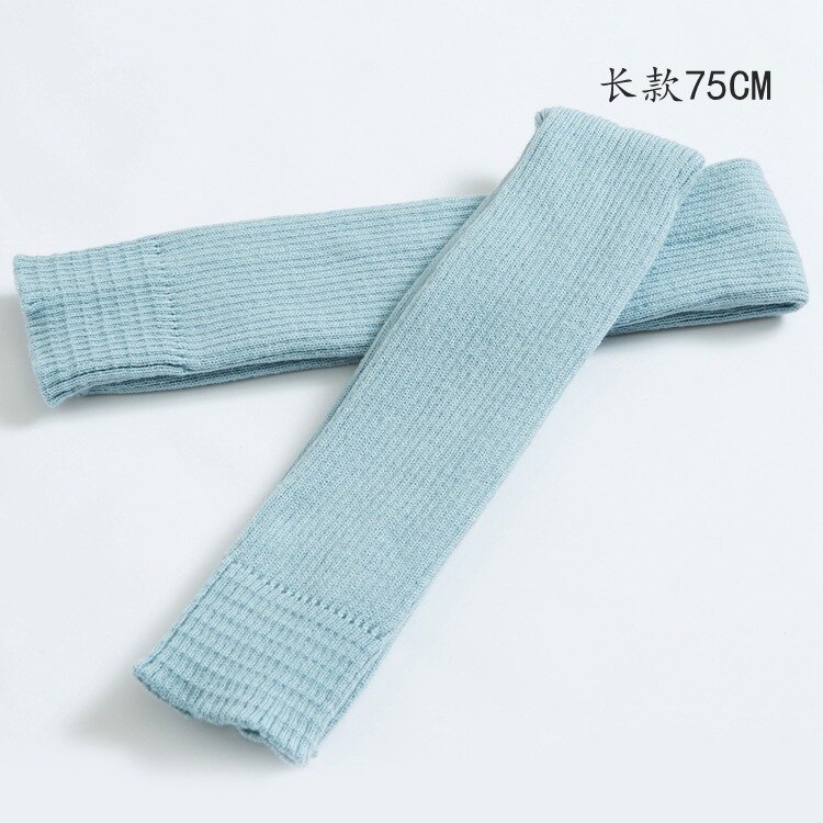 75cm Winter Frauen Bein Wärmer Freizeit Lange Oberschenkel Hohe Damen extra Lange Stiefel Über Knie Gestrickte tanzen Socken Bein wärmer 100: hell Blau