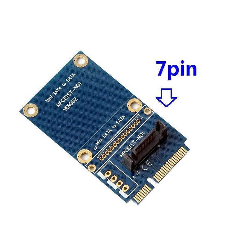 Msata Mini Pci-E Sata Ssd Slot To 7 Pin Sata Hdd Convert Card Adapter
