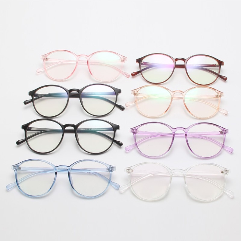 Gafas redondas de estilo Vintage para mujer, anteojos con marco óptico de espejo plano clásico para adulto, gafas de cuidado con visión Unisex