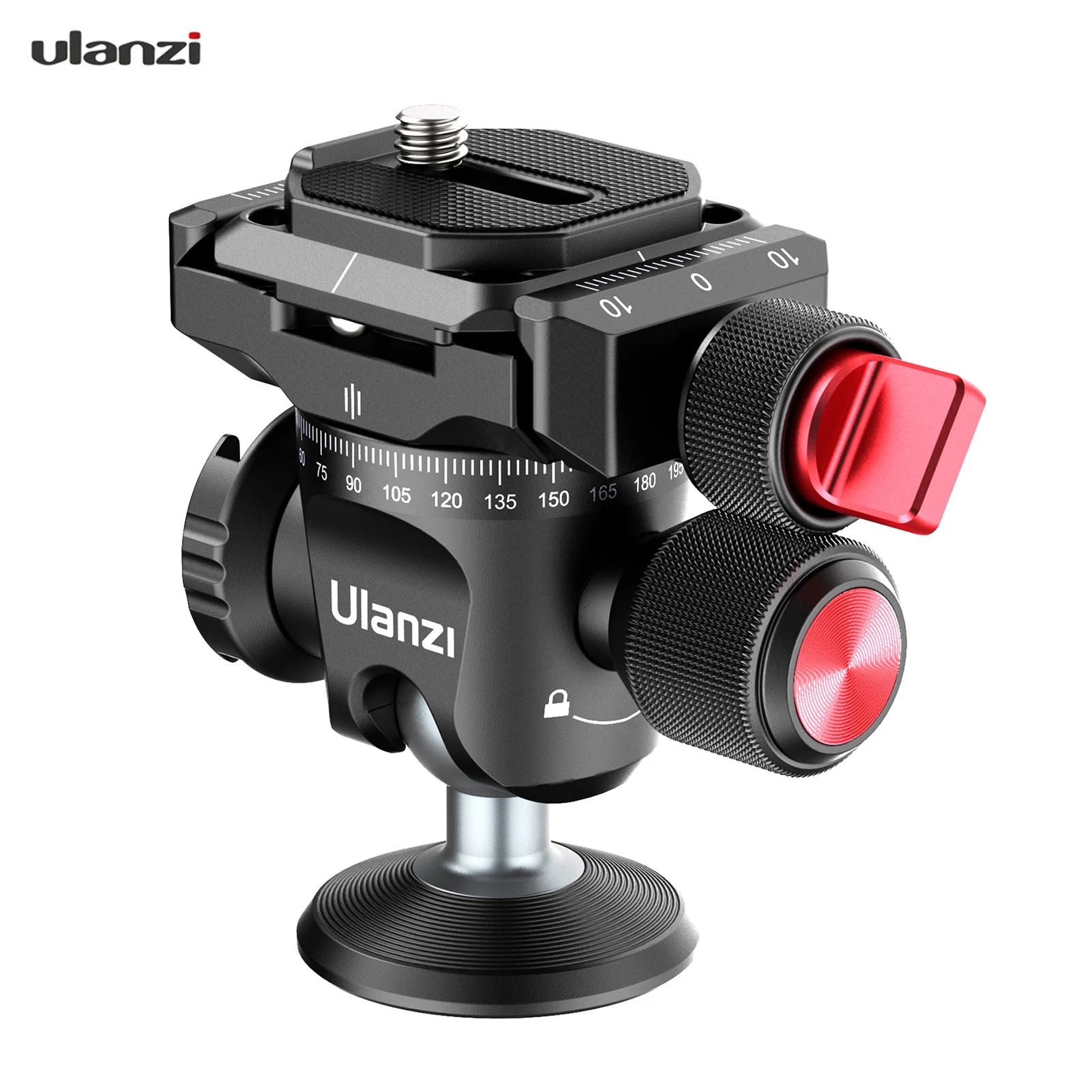 Ulanzi U-120 Ball Head Tripod Mount with Cold Shoe Acra Swiss Quick Release Plate 1/4" Interface for DSLR SLR Camcorder Camera