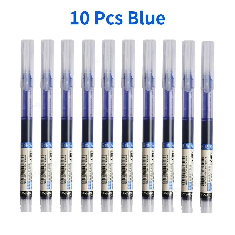 10Pcs/set Needle Type Gel Pens Straight Liquid Ballpoint Pen Kawaii Stationery School Office Supplies Writing: PURPLE