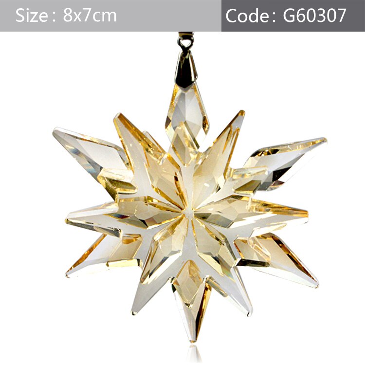 Car Pendant Crystal Large Snowflakes Ornaments Snowflake Clear Crystal Edition Car Rearview Mirror Ornament Interior Accessories: G60307