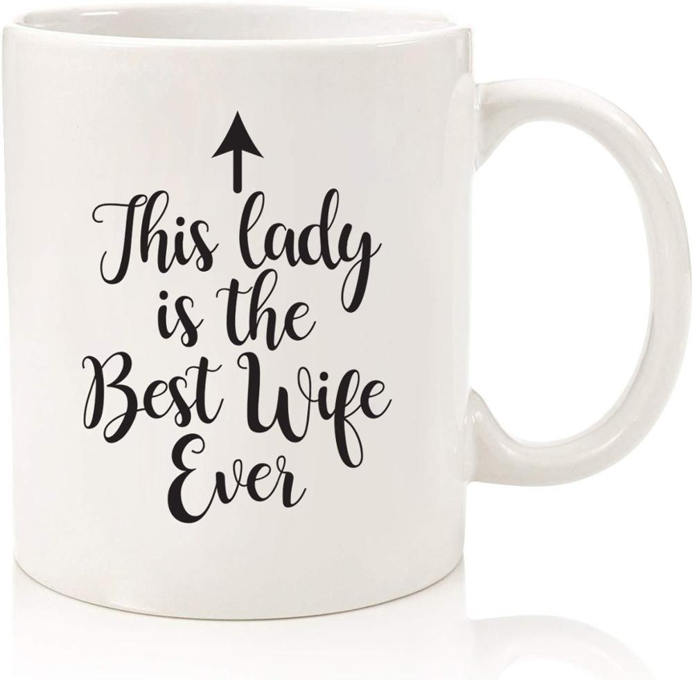 Couple Mug Ceramic Coffee Cup For Wife Husband Wedding Anniversary 350ml Coffee Mug Wife Cup: C