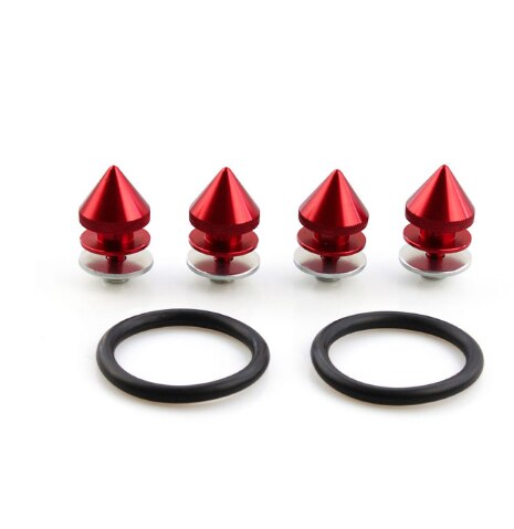 Juego de JDM-1 Universal para coche, tapas de escotilla de parachoques delantero, tornillos de liberación rápida, Tuercas de aleación de aluminio para la mayoría de los coches y camiones: Rojo