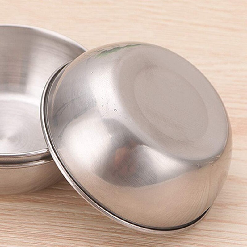 4Pcs Rvs Saus Gerechten Ronde Kruiden Gerechten Sushi Dompelen Kom Schotels Kom Mini Voorgerecht Platen