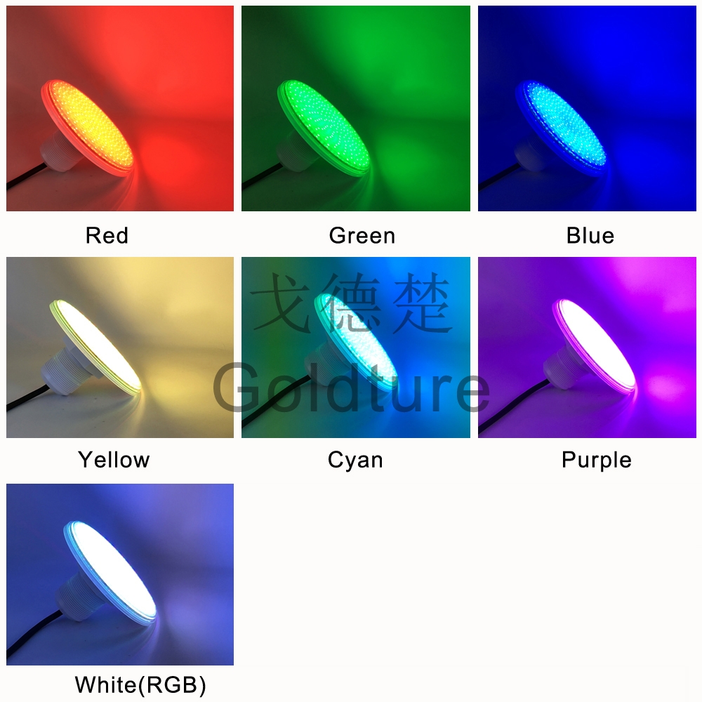 Luces LED para piscina 25W 30W 42W 50W 60W 12V Foco de fijación de hilo de plástico relleno de resina Sincronización RGB Blanco cálido Azul Blanco frío