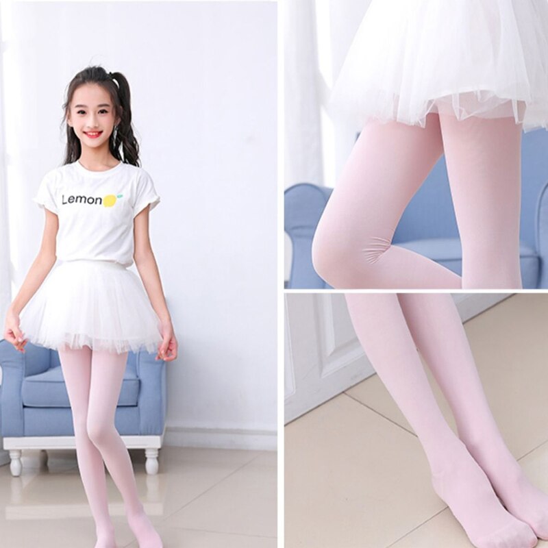 Solid Color Girls Ballet Dance Pantyhose Spring Summer Cotton Elastic Stretch Skinny Girls Stockings Brathable Velvet Tights
