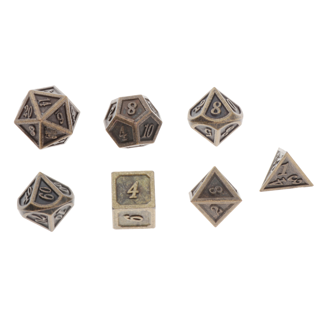 7pz Dadi Giochi di Ruolo Giochi D4 D6 D8 D10 * 2 D12 D20 Poliedrici Nottilucenti Metallo