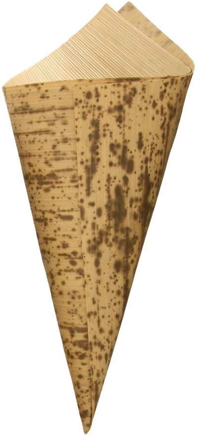 - tilbehør til festbryllup, miljøvenligt engangsservice , 85*55mm mini pommes frites/chips bambus blad kegle , 40/ pakke