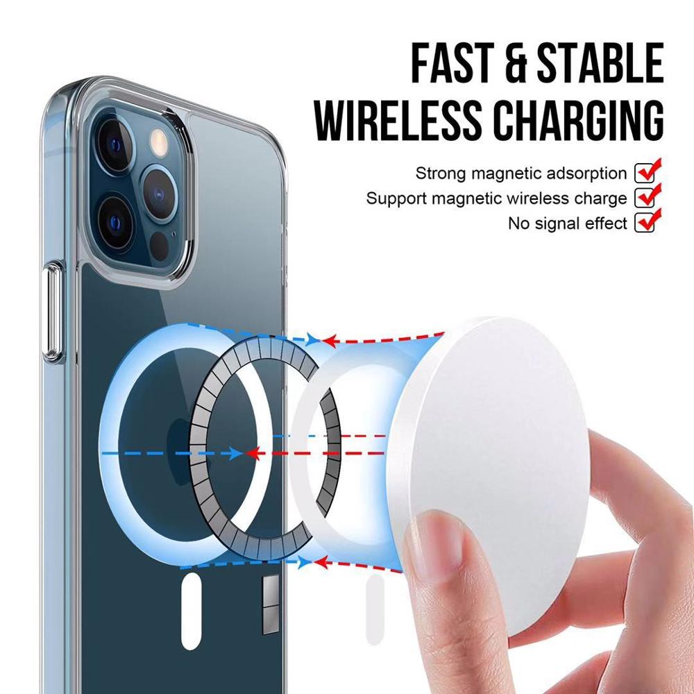 Magnetische Telefoon Case Voor Iphone Xr Xs Max Magsafe Draadloze Schokbestendig Volledige Bescherming Beschermhoes Shell