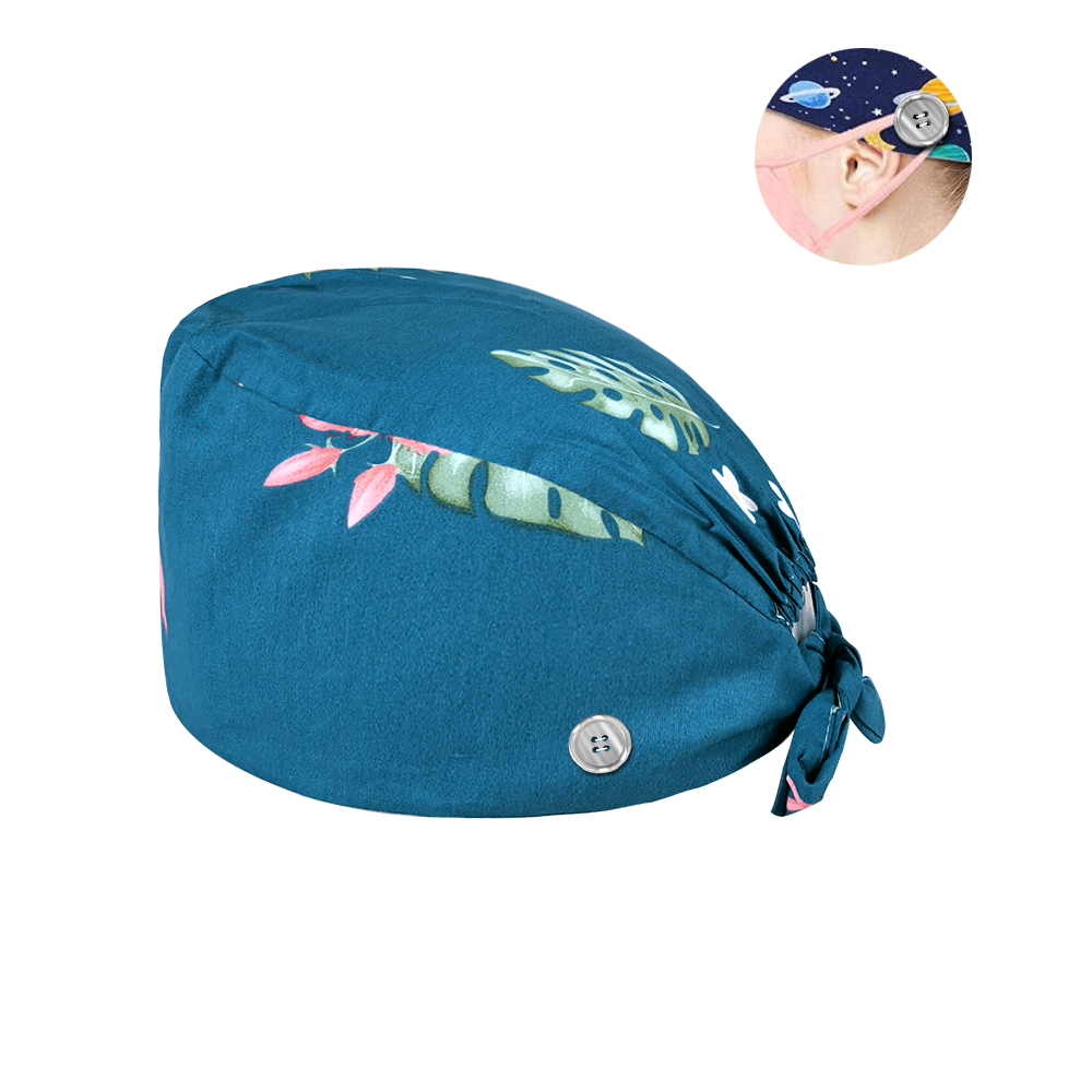 Gorros quirúrgicos unisex, gorras para sala de operaciones, enfermeras, animales de compañía veterinaria, salones de belleza, ojos, hospital, clínica, botones: Buttons12109