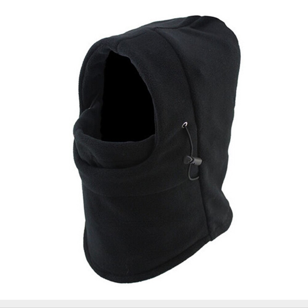 Warm Cap Winter Men Women Hats Waterproof Thermal Fleece Balaclava Hat Hooded Neck Warmer Hiking Scarves: black