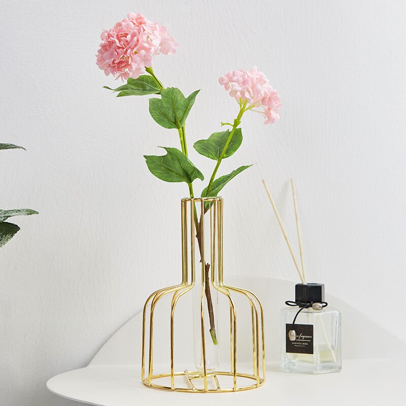 Transparante hydrocultuur glazen vaas decoratie thuis scandinavische gouden vaas vazen voor bloemen klein terrarium woonkamer decoratie