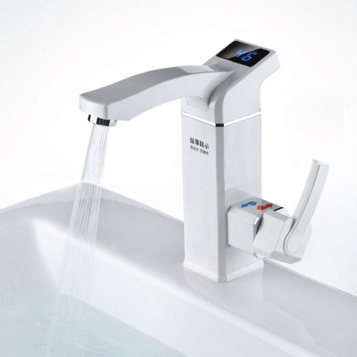 KBAYBO-grifo calentador de agua instantáneo eléctrico, ducha, grifo de agua , calefacción sin depósito, baño, cocina: Behind-Display