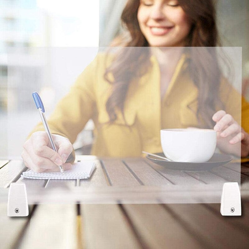 50*32cm Acrylic Sneeze Guard Clear Acrylic Safety Shield Height Protective Screen1