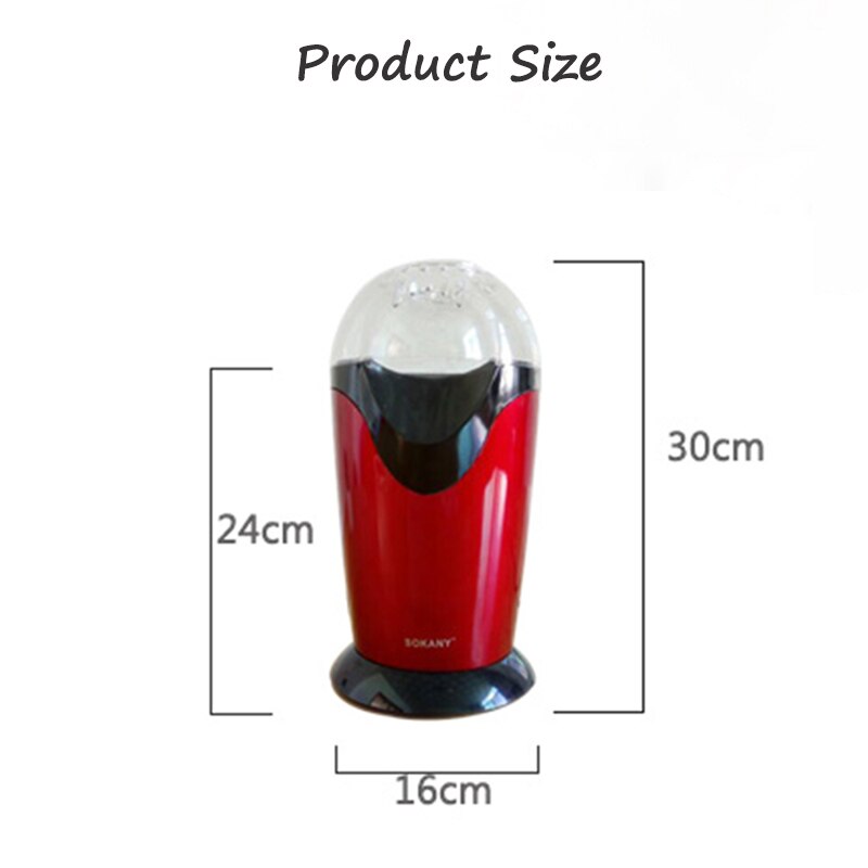 Household Electric Popcorn Maker Mini Automatic Air Popcorn Making Machine DIY Corn Popper Maker 220V EU Plug