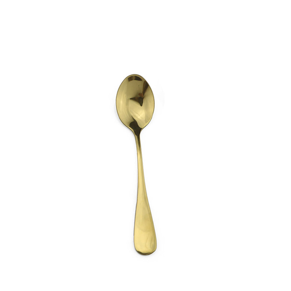 Golden Rvs Bestek Set Bestek Set Plated Bag Steak Messen Vorken Koffielepels Gold Zilverwerk Set 1 Pcs: Teaspoon