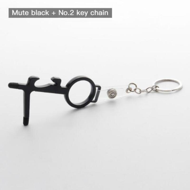 1 Pcs Anti Touch Door Opener Tool Multifunctional No Touch Key Door Opener Non-contact Door Handle Elevator Artifact Keychain: B03